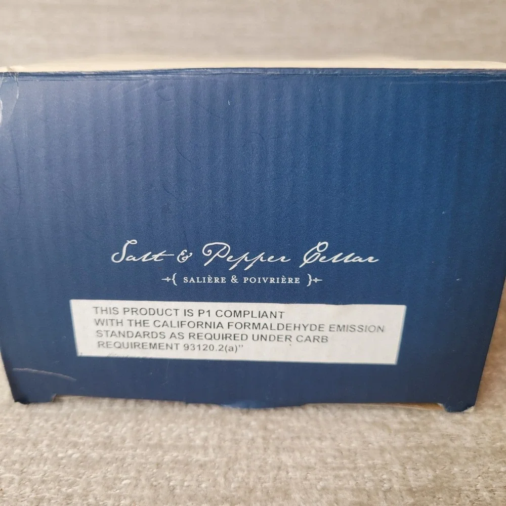 Pottery Barn Double Open Salt Cellar‎ Pepper Nautical Clam Shell Design w/ Box